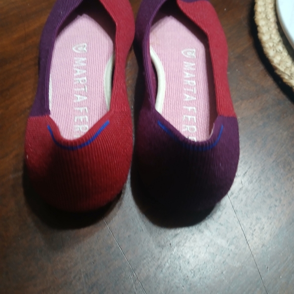 Rothy's X Marta Ferri Cherry Violet Merino Square Toe Ballet Flats Comfort - Picture 5 of 5
